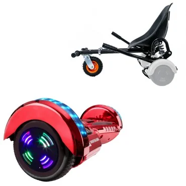 Pakke Hoverboard Go Kart med Støddæmpere, 6.5 tommer, Transformers ElectroRed Junior, Standard Rækkevidde, og Sort Hoverkart med Støddæmpere, Smart Balance Segboard