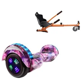 6.5 Zoll Hoverboard mit Standard Sitz, Transformers Galaxy Pink Junior, Standard Reichweite und Orange Hoverboard Sitz, Smart Balance