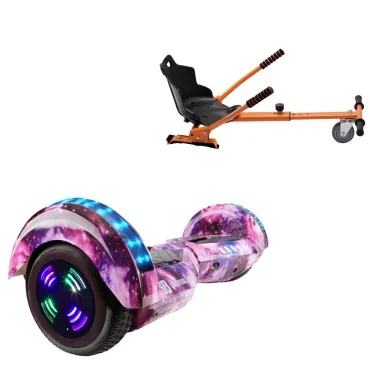 6.5 inch Hoverboard met Standaard Hoverkart, Transformers Galaxy Pink Junior, Standard Afstand en Oranje Hoverkart, Smart Balance