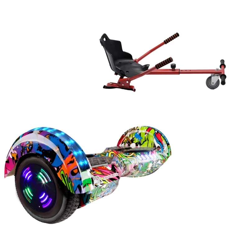 6.5 inch Hoverboard met Standaard Hoverkart, Transformers Multicolor Junior, Standard Afstand en Rood Hoverkart, Smart Balance