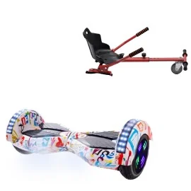 Pakke Hoverboard Standard Go Kart, 6.5 tommer, Transformers Splash Junior, Standard Rækkevidde, og Rød Hoverkart, Smart Balance Segboard