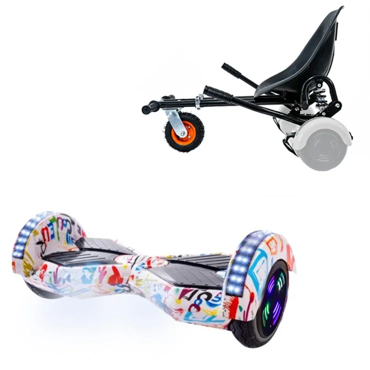 6.5 inch Hoverboard with Suspensions Hoverkart, Transformers Splash Junior, Standard Range and Black Seat with Double Suspension Set, Smart Balance