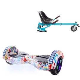 6.5 inch Hoverboard with Suspensions Hoverkart, Transformers Splash Junior, Standard Range and Blue Seat with Double Suspension Set, Smart Balance