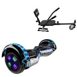 Hoverboard 6.5 pouces et Comfort Hoverkart Kit, Transformers Thunderstorm Blue Junior, Standard Autonomie et Hoverkart Comfort Noire, Smart Balance