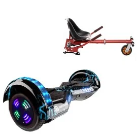 6.5 inch Hoverboard with Suspensions Hoverkart, Transformers Thunderstorm Blue Junior, Standard Range and Red Seat with Double Suspension Set, Smart Balance