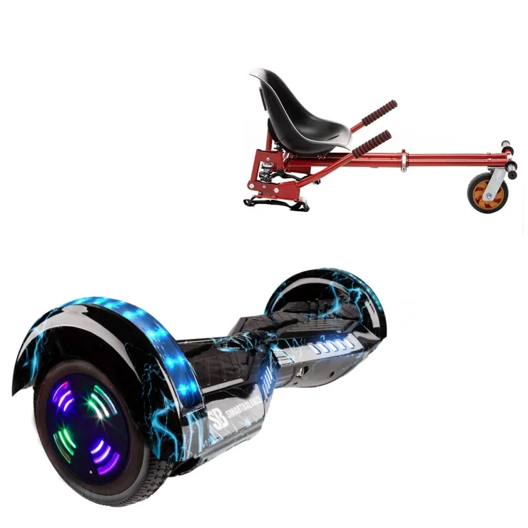 6.5 Zoll Hoverboard mit Stoßdämpfern Sitz, Transformers Thunderstorm Blue Junior, Standard Reichweite und Rot Stoßdämpfern Hoverboard Sitz, Smart Balance