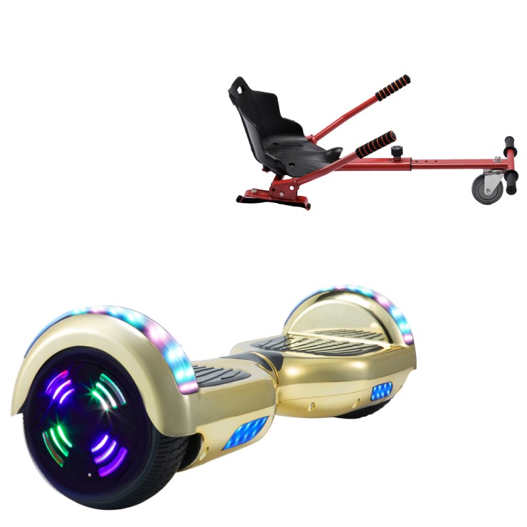 Hoverboard 6.5 Pouces et Standard Hoverkart Kit, Regular ElectroGold Junior, Standard Autonomie et Hoverkart Rouge Standard, Smart Balance