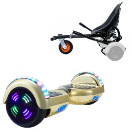 6.5 Zoll Hoverboard mit Stoßdämpfern Sitz, Regular ElectroGold Junior, Standard Reichweite und Schwarz Stoßdämpfern Hoverboard Sitz, Smart Balance