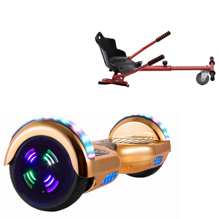 6.5 inch Hoverboard with Standard Hoverkart, Regular ElectroIron Junior, Standard Range and Red Ergonomic Seat, Smart Balance