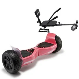 8.5 inch Hoverboard met Comfort Hoverkart, Hummer Red, Standard Afstand en Zwarte Comfort Hoverkart, Smart Balance