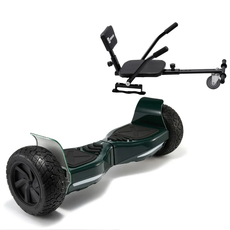 Paket Hoverboard Comfort Go Kart 8.5 tums, Hummer Green, Standard Räckvidd och Svart Comfort Hoverkart, Smart Balance