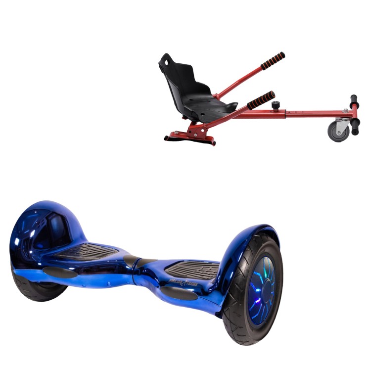 Hoverboard 10 Pouces et Standard Hoverkart Kit, Off-Road ElectroBlue PRO, Standard Autonomie et Hoverkart Rouge Standard, Smart Balance