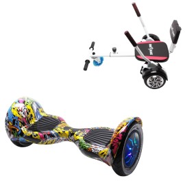 Pakke Hoverboard Comfort Go Kart, 10 tommer, Off-Road HipHop PRO, Lang Rækkevidde, og Hvid Comfort Hoverkart, Smart Balance Segboard