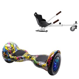 Hoverboard 10 Pouces et Standard Hoverkart Kit, Off-Road HipHop PRO, Standard Autonomie et Hoverkart Blanc Standard, Smart Balance
