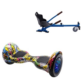 Hoverboard 10 Pouces et Standard Hoverkart Kit, Off-Road HipHop PRO, Standard Autonomie et Hoverkart Bleu Standard, Smart Balance