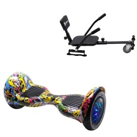 Pakke Hoverboard Comfort Go Kart, 10 tommer, Off-Road HipHop PRO, Standard Rækkevidde, og Sort Comfort Hoverkart, Smart Balance Segboard