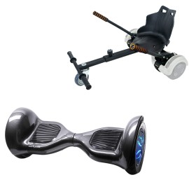 Pakke Hoverboard Standard Go Kart, 10 tommer, Off-Road Carbon PRO, Lang Rækkevidde, og Sort Hoverkart, Smart Balance Segboard