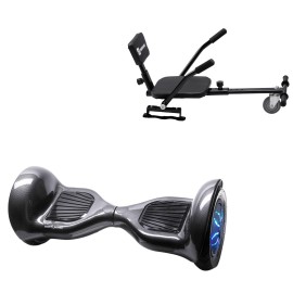 Pakke Hoverboard Comfort Go Kart, 10 tommer, Off-Road Carbon PRO, Lang Rækkevidde, og Sort Comfort Hoverkart, Smart Balance Segboard