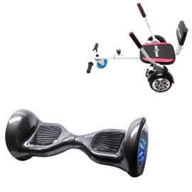 Pakke Hoverboard Comfort Go Kart, 10 tommer, Off-Road Carbon PRO, Lang Rækkevidde, og Hvid Comfort Hoverkart, Smart Balance Segboard