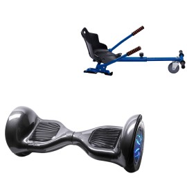 Hoverboard 10 Pouces et Standard Hoverkart Kit, Off-Road Carbon PRO, Standard Autonomie et Hoverkart Bleu Standard, Smart Balance