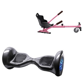 Hoverboard 10 Pouces et Standard Hoverkart Kit, Off-Road Carbon PRO, Standard Autonomie et Hoverkart Rose Standard, Smart Balance