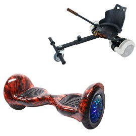 Pakke Hoverboard Standard Go Kart, 10 tommer, Off-Road Flame PRO, Lang Rækkevidde, og Sort Hoverkart, Smart Balance Segboard