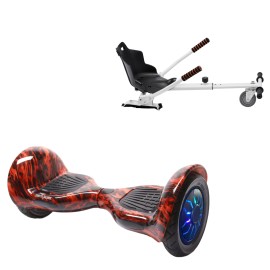 Hoverboard 10 Pouces et Standard Hoverkart Kit, Off-Road Flame PRO, Standard Autonomie et Hoverkart Blanc Standard, Smart Balance