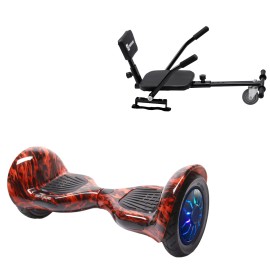 Hoverboard 10 pouces et Comfort Hoverkart Kit, Off-Road Flame PRO, Standard Autonomie et Hoverkart Comfort Noire, Smart Balance