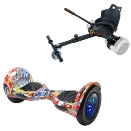Pakke Hoverboard Standard Go Kart, 10 tommer, Off-Road HipHop Orange PRO, Standard Rækkevidde, og Sort Hoverkart, Smart Balance Segboard
