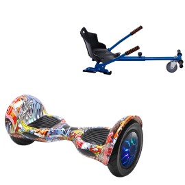 Hoverboard 10 Pouces et Standard Hoverkart Kit, Off-Road HipHop Orange PRO, Standard Autonomie et Hoverkart Bleu Standard, Smart Balance