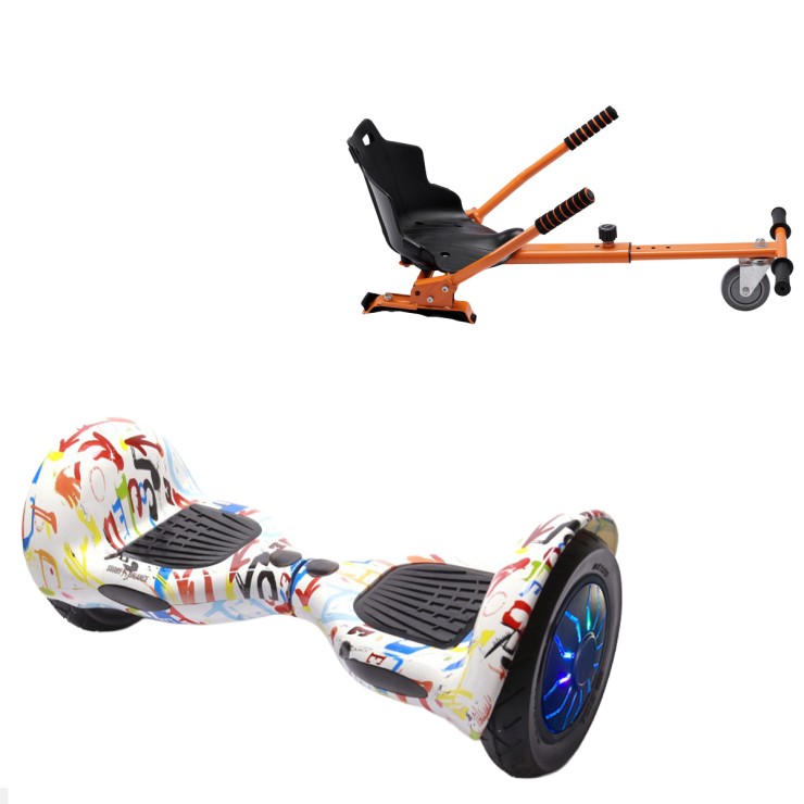 Pakke Hoverboard Standard Go Kart, 10 tommer, Off-Road Splash PRO, Lang Rækkevidde, og Orange Hoverkart, Smart Balance Segboard