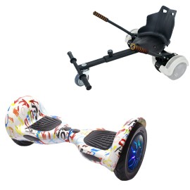 10 inch Hoverboard with Standard Hoverkart, Off-Road Splash PRO, Standard Range and Black Ergonomic Seat, Smart Balance