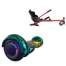 6.5 inch Hoverboard with Standard Hoverkart, Regular California PRO, Extended Range and Red Ergonomic Seat, Smart Balance