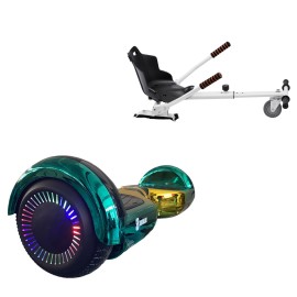 6.5 inch Hoverboard with Standard Hoverkart, Regular California PRO, Extended Range and White Ergonomic Seat, Smart Balance
