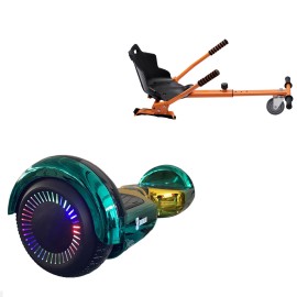 6.5 inch Hoverboard with Standard Hoverkart, Regular California PRO, Extended Range and Orange Ergonomic Seat, Smart Balance