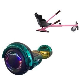6.5 inch Hoverboard with Standard Hoverkart, Regular California PRO, Extended Range and Pink Ergonomic Seat, Smart Balance