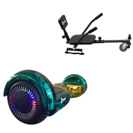 6.5 inch Hoverboard with Comfort Hoverkart, Regular California PRO, Extended Range and Black Comfort Seat, Smart Balance
