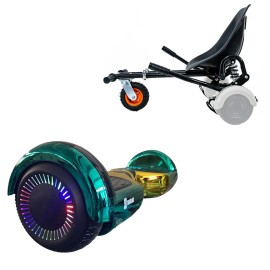6.5 inch Hoverboard with Suspensions Hoverkart, Regular California PRO, Extended Range and Black Seat with Double Suspension Set, Smart Balance