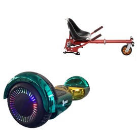 6.5 inch Hoverboard with Suspensions Hoverkart, Regular California PRO, Extended Range and Red Seat with Double Suspension Set, Smart Balance