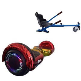6.5 inch Hoverboard with Standard Hoverkart, Regular Sunset PRO, Extended Range and Blue Ergonomic Seat, Smart Balance