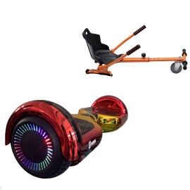 6.5 inch Hoverboard with Standard Hoverkart, Regular Sunset PRO, Extended Range and Orange Ergonomic Seat, Smart Balance