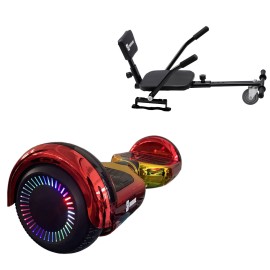 6.5 inch Hoverboard with Comfort Hoverkart, Regular Sunset PRO, Extended Range and Black Comfort Seat, Smart Balance