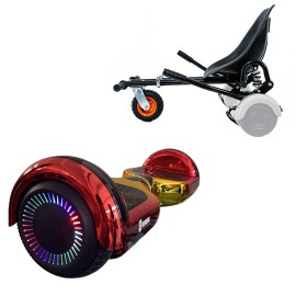 6.5 inch Hoverboard with Suspensions Hoverkart, Regular Sunset PRO, Standard Range and Black Seat with Double Suspension Set, Smart Balance