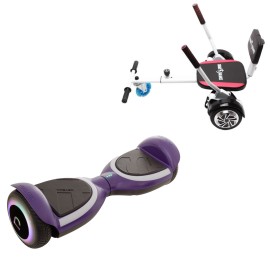Hoverboard 6.5 Pouces et Hoverkart Confort, Jetson Prism Purple PLUS, Autonomie Standard et Hoverkart Confort Blanc, Smart Balance