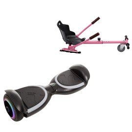 6.5 inch Hoverboard with Standard Hoverkart, Jetson Prism Black PLUS, Standard Range, and Pink Ergonomic Seat, Smart Balance