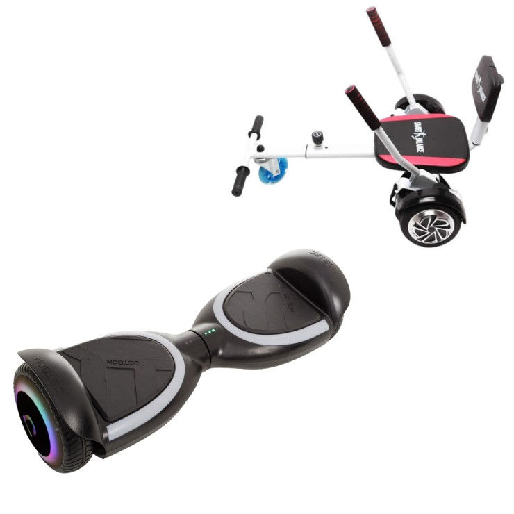 Hoverboard 6.5 Pouces et Hoverkart Confort, Jetson Prism Black PLUS, Autonomie Standard et Hoverkart Confort Blanc, Smart Balance