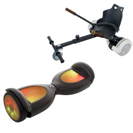 6.5 inch Hoverboard with Standard Hoverkart, Jetson Prism Black PRO, Standard Range, and Black Ergonomic Seat, Smart Balance