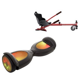 6.5 inch Hoverboard with Standard Hoverkart, Jetson Prism Black PRO, Standard Range, and Red Ergonomic Seat, Smart Balance