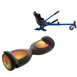 6.5 inch Hoverboard with Standard Hoverkart, Jetson Prism Black PRO, Standard Range, and Blue Ergonomic Seat, Smart Balance