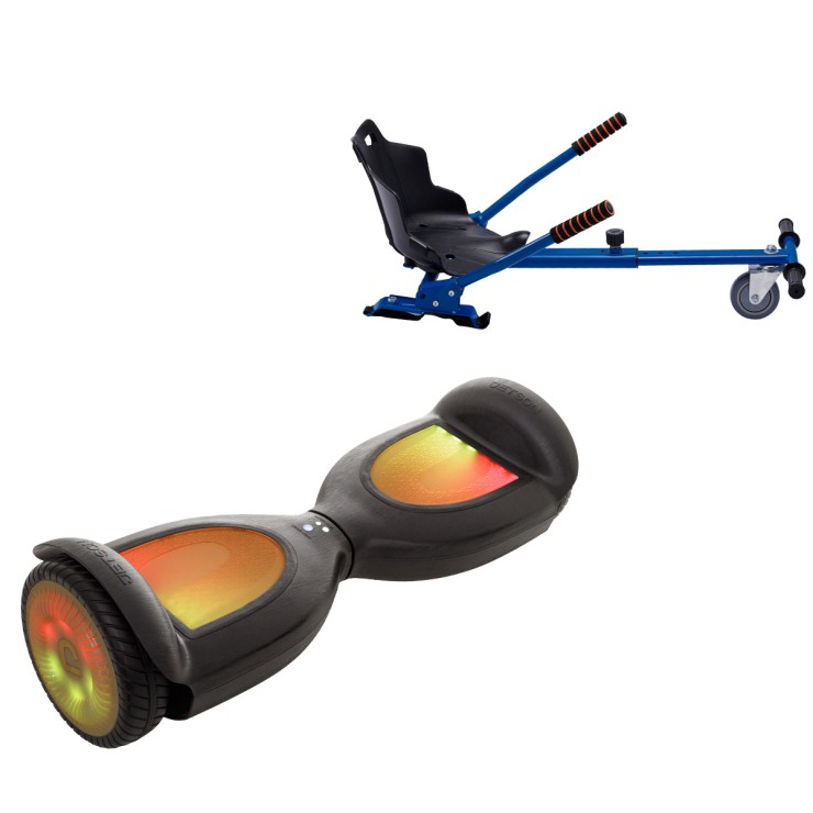 Pakke Hoverboard med Ergonomisk Hoverkart, 6.5 tommer, Jetson Prism Black PRO, Standard Rækkevidde og Blå Ergonomisk Hoverkart, Smart Balance Segboard